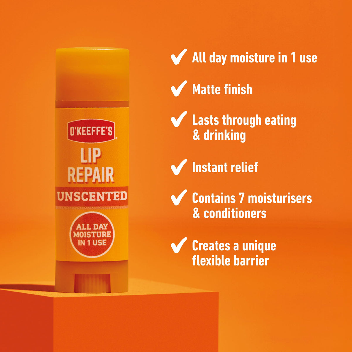 O'Keeffe's Lip Repair Unscented Lip Balm 4.2g (Pack of 6)