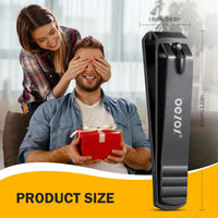 BEZOX Heavy Duty Straight Blade Nail Clippers for Thick Toenails, Professional Stainless Steel Fingernail Toenail Clippers Trimmers - Thick Wide Jaw Toe Nail Clippings