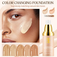 HERBENJOY 4 In 1 Liquid Foundation Moisturizing Full Coverage Concealer Spf 50+ Lasting Wear Anti Pollution Face Foundations Bio-mimic Light Foundation Durabie Waterproof Colour Changing Foundation