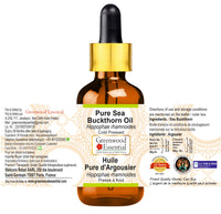 Greenwood Essential Pure Sea Buckthorn Oil (Hippophae rhamnoides) with Glass Dropper Cold Pressed 100ml (3.38 oz)
