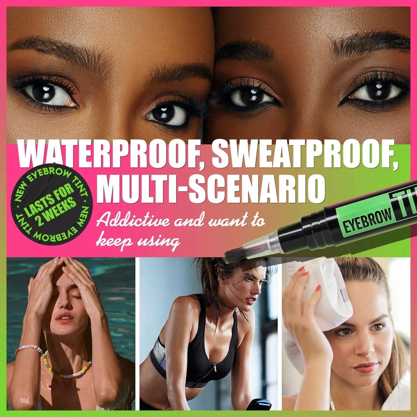 Eyebrow Tint Dark Brown Eyebrow Tint & Dye Gel – Semi-Permanent Waterproof Brow Cream with Brow Cards & Brushes. Lasts 2 Weeks, Natural-Looking Pencil-Free Makeup for Perfectly Defined Brows