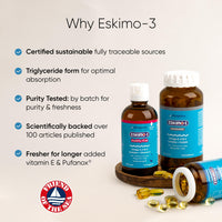 Metagenics Eskimo-3 Balanced Mind- High EPA Omega-3 Fish Oil + Vitamin D - 50 Capsules