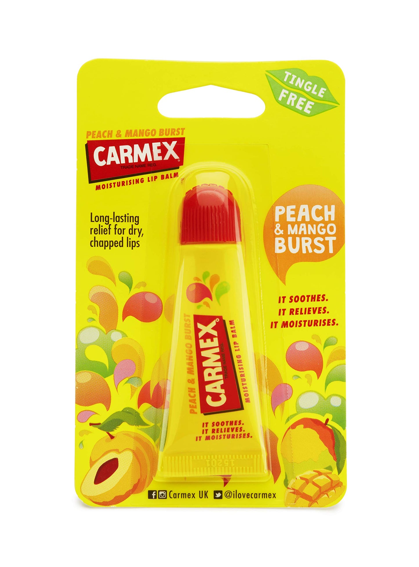 Carmex Lip Balm Peach & Mango Burst Tube 10g