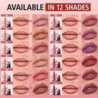 LANGMANNI 12Pcs Sculpting Matte Velvet Lip Set,Nude Colors Sculpting Kit| 6 Lip Liners + 6 Lipsticks, Soft-Focus Blur & Longwear | Gift for Makeup Lovers(#A)