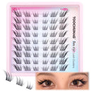 Cat Eye Cluster Lashes Natural Individual Eyelashes 14mm Fox Eye Lash Clusters CC Curl Left Right Wispy Eyelash Clusters Russian False Lashes Individual Cluster by TOOCHUNAG