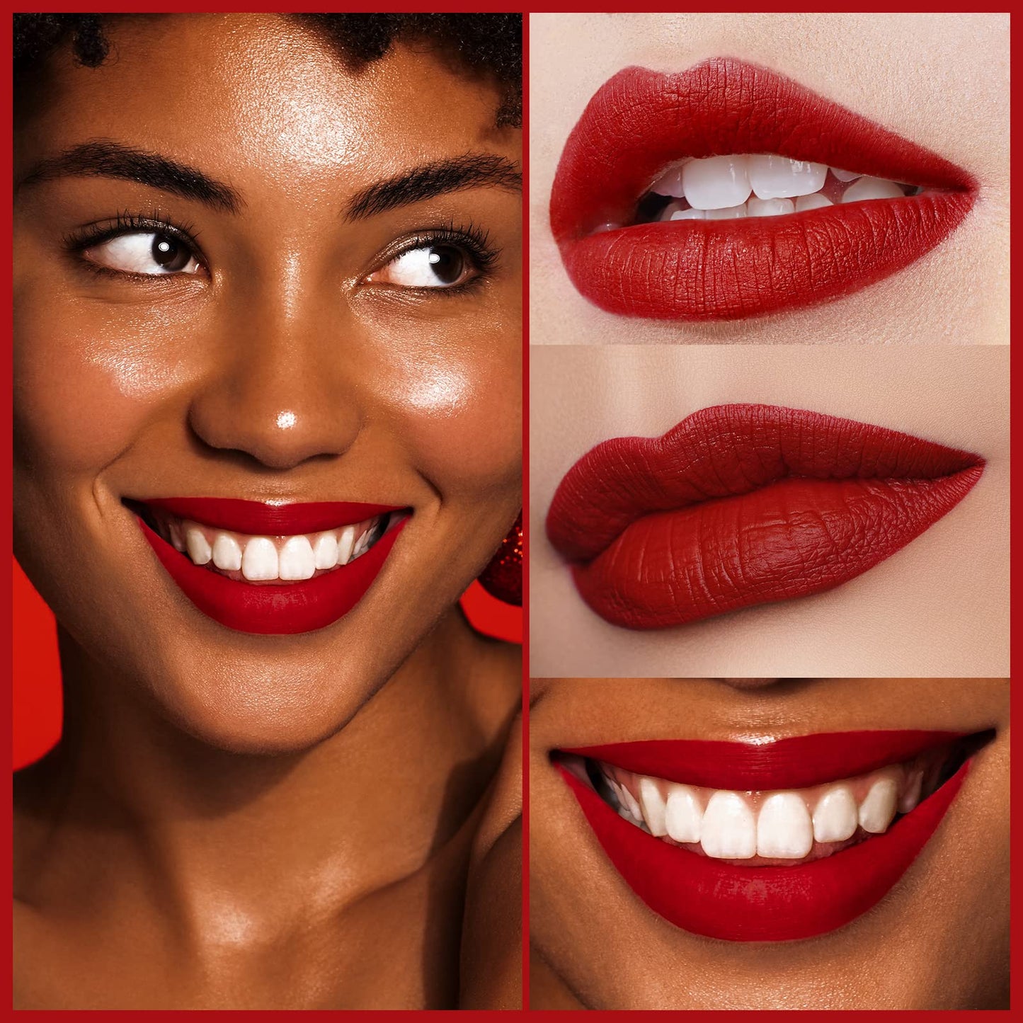 Oulac Matte Liquid Red Lipstick for Women, Long Lasting Red Highly Pigmented Creamy Matte Lip Gloss,Rich Colour Formula with Vitamin E & Rose Oil, Waterproof, Vegan & Cruelty-Free (Kiss me now M01)