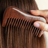 Resèt 100% Natural Handmade Sandalwood Comb | Soft Wide Tooth Wooden Comb | Eco-Friendly Anti-Static for Massage | Wooden Hair Detangler for Men and Women