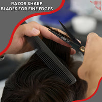 Nixcer Hair Cutting Scissors -Sharp Razor Edge Blade Hair Shears Series - 6.5" with Fine Adjustment – Stainless Steel Hair Scissors Professional for Men, Women & Babies (Black)