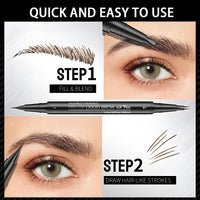 Generic Dual-Ended Brow Pen with Brow Brush, Microblading Eyebrow Pencil, Precision Tip for Natural Strokes, Waterproof, Smudge-Proof, All-Day Wear, Easy to Use for Professional Results(Dark Brown)
