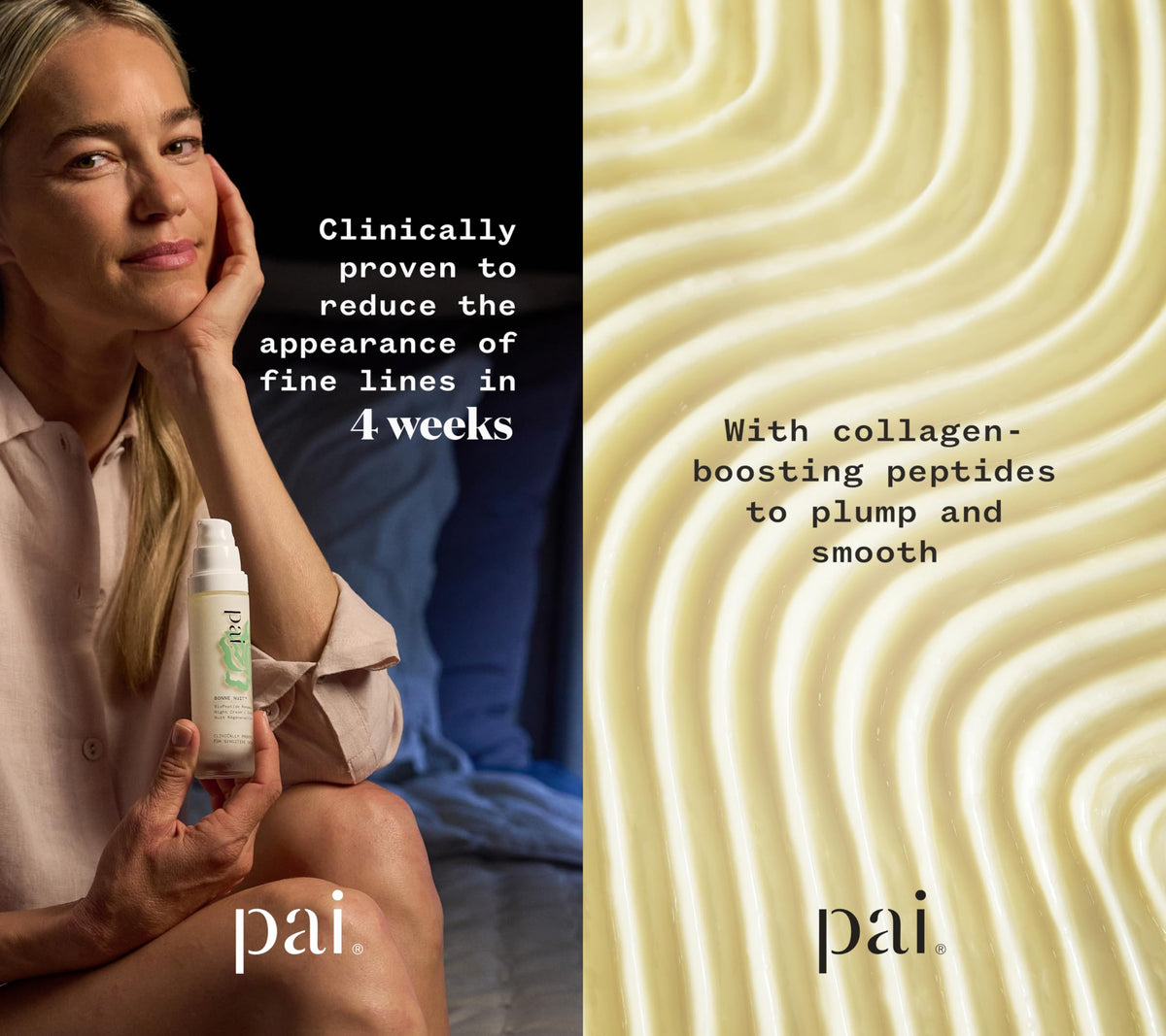 Pai Skincare London | BONNE NUIT BioPeptide Renewal Night Cream, Clinically Proven to Reduce Fine Lines & Boost Moisturisation by 32% Overnight. 50ml / 1.7 fl oz