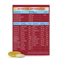SEVEN SEAS Seven Seas Omega-3 and Multivitamins Man 50plus, 30-Day Duo Pack, with B Vitamins and Calcium, 30 Omega-3 Capsules and 30 Multivitamin Tablets