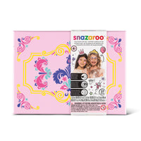 Snazaroo Small Princess Gift Box for Girls, 14 Colours, 4 Crayons, Sponges, Brushes and Stencils, Water Based, Easily Washable, Non-Toxic, Makeup & Parties