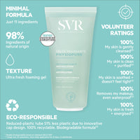 SVR PHYSIOPURE Foaming Face Gel/Make Up Remover with Oxygenating Magnesium for Normal to Balanced Skin, 11-Ingredient Minimalist Formula, 200ml