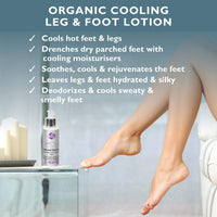 Althea Tomlin Peppermint cool foot lotion organic, foot cooling cream, aloe vera and peppermint oils foot cooling lotion for hot feet and smelly feet, foot cooling products, vegan, paraben free.