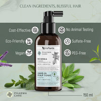 Vis Plantis Leave-in Scalp Tonic with Mint & Menthol - 150 ml Sebum Control Lotion for Oily Hair & Roots - Oily Scalp Moisturiser, Soothing & Cooling Hair Tonic - Nourishing Greasy Hair Care Treatment