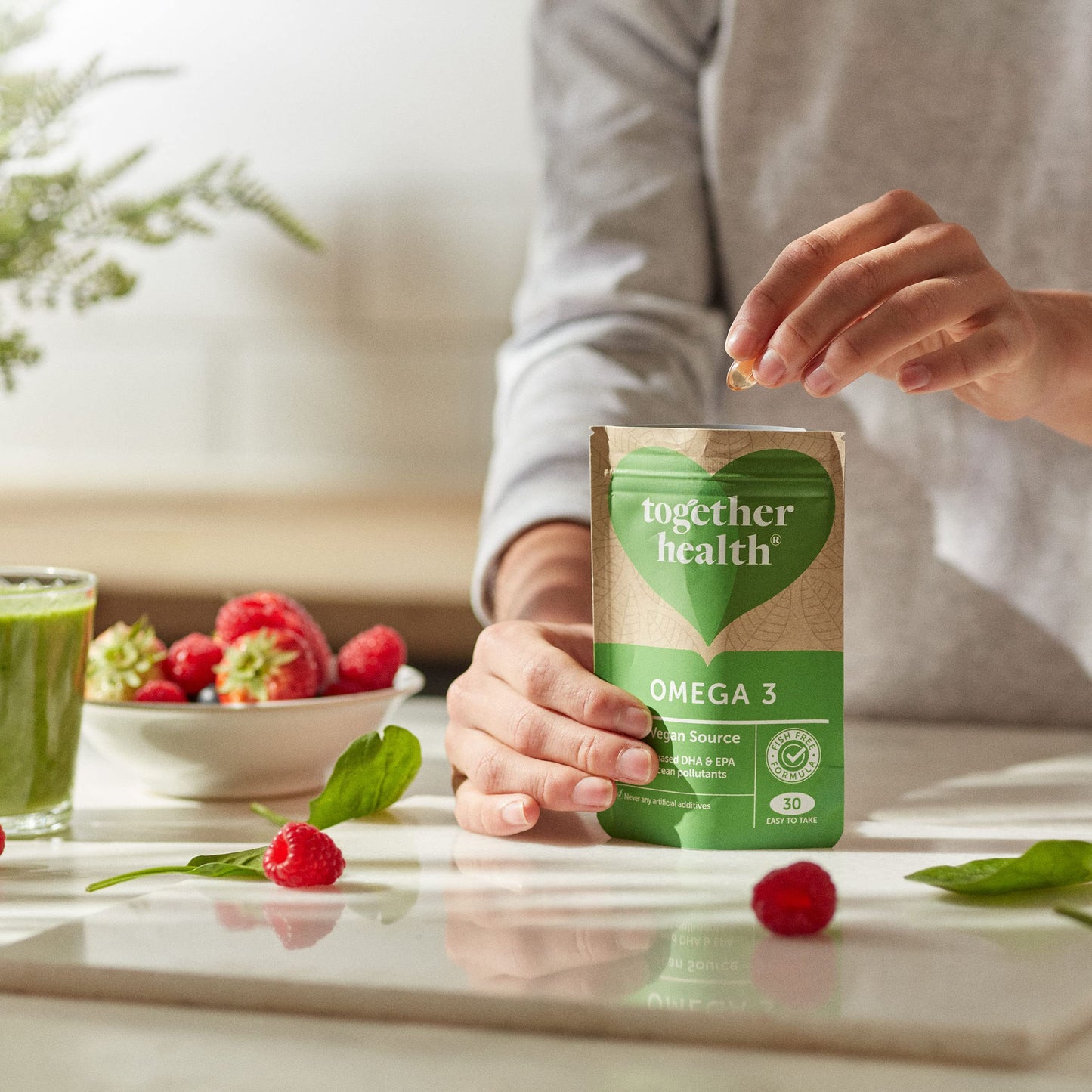 Algae Omega 3 – Together Health – Pure Algae Omega 3 – Unique Plant Source of DHA & EPA – Vegan Friendly - Made in The UK – Pack of 2-60 Softgels