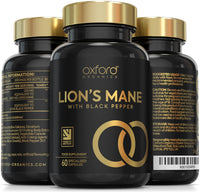 Advanced Lions Mane Mushroom 2400mg - 60 High Strength Vegan Capsules - Lions Mane Supplement with Black Pepper - Lion's Mane Mushroom Supplement (not Lions Mane Powder or Tablets) Made in The UK