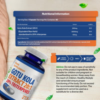 Hepatica Gotu Kola (Centella Asiatica) 5,000mg Equivalent | 250mg 20:1 Extract Standardised to 20% Triterpenes | 90 Vegan Capsules | 3-Month Supply | 3rd Party Lab Tested