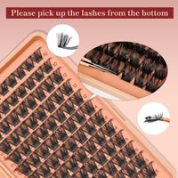 Higu clace Cluster Lashes 96pcs, Lash Clusters D Curl Mix8-18mm, Ultra Softy Eyelashes Fluffy, Super Thin Band Silky DIY Lash Extension Natural Look Reusable Use at Home (UltraSofty02, Mix10-18)