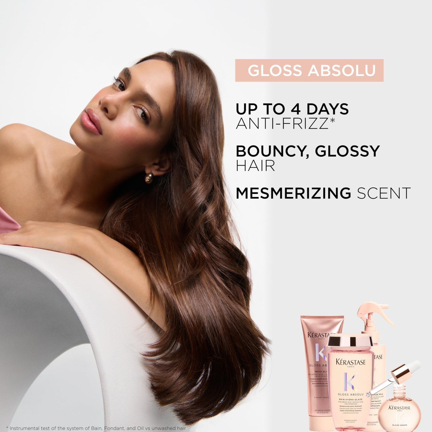 KÉRASTASE Kérastase Gloss Absolu Bain Hydra-Glaze Shampoo, Illuminating Anti-Frizz Cleanser With Glycolic & Hyaluronic Acids Plus Wild Rose 250ml, For Dull Hair