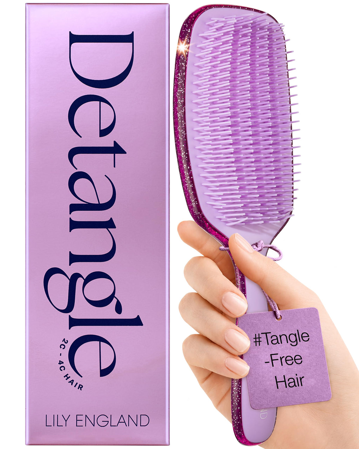 Lily England Detangle Hair Brush for Women, 2C to 4C Curly Hair Brush