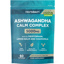 Horbäach Ashwagandha Capsules 5000mg | Calm Complex with High Strength B Vitamins (B1, B2, B3, B6 & B12) and Amino Acids | Formula for Men & Women | 60 Vegan Capsules | by Horbaach