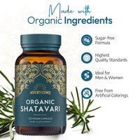 AYURVEDIQ WELLNESS Ayurvediq Wellness Organic Shatavari Capsules 120, 500mg – Natural Pure Shatavari Powder for Breast Milk, Hormone Balance for Women – Soil Association Certified - Vegan Ayurveda Products