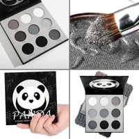 AYNKH Black Smokey Eyeshadow Palette Makeup, Halloween Black Eyeshadow Palette, 9 Colors Black Silver Gray White Highly Pigmented Gothic Makeup Matte Glitter Eyeshadow Palette for Girls and Women