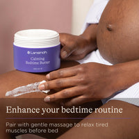 Lansinoh Calming Bedtime Magnesium Butter for Pregnancy & Postpartum - Cocoa & Shea Butter infused with Lavender & Chamomile scents - Hydrating & Absorbs quickly - Restless leg syndrome relief