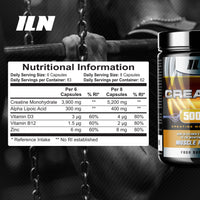 Iron Labs Nutrition Creatine Capsules - 4,200mg per Serving x 83 Servings - Creatine Monohydrate with ALA - Suitable for Men and Women (500 Capsules)
