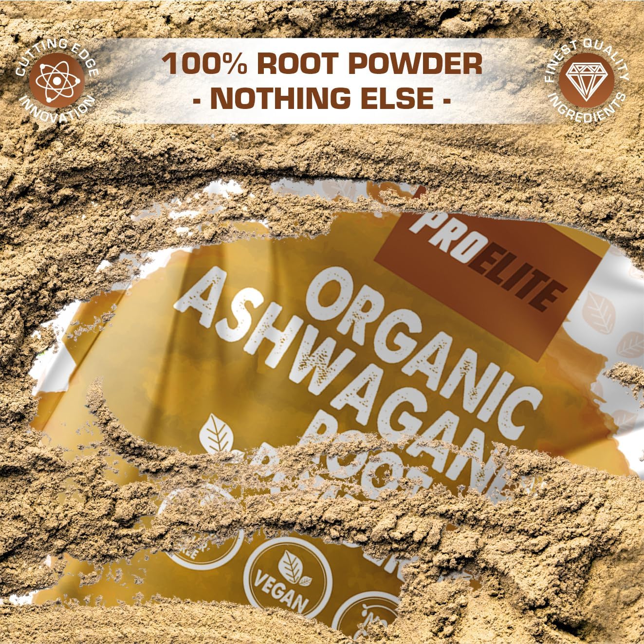 Organic Ashwagandha Powder 500g Supports Immunity | Premium Ashwagandha Root Superfood Anxiety, Stress & Fatigue Relief, Sleep Aid, Energy Increase Zero Additives Vegan Powder by PROELITE