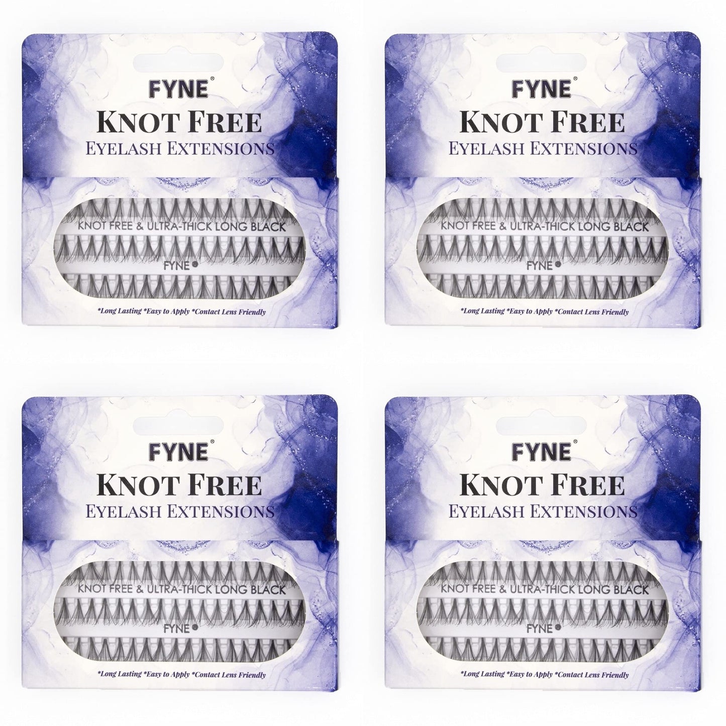 FYNE - KNOT FREE Individual Eyelashes - 240 Pcs, 12mm Long Ultra Thick, Single Pack | Individual lashes, Eyelash Extensions, Natural Look | Volume Cluster Lashes | Premium False Lash Cluster