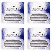 FYNE - KNOT FREE Individual Eyelashes - 240 Pcs, 12mm Long Ultra Thick, Single Pack | Individual lashes, Eyelash Extensions, Natural Look | Volume Cluster Lashes | Premium False Lash Cluster