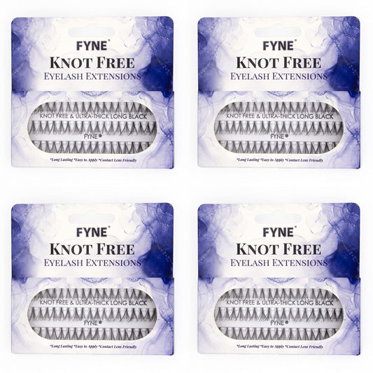 FYNE - KNOT FREE Individual Eyelashes - 240 Pcs, 12mm Long Ultra Thick, Single Pack | Individual lashes, Eyelash Extensions, Natural Look | Volume Cluster Lashes | Premium False Lash Cluster