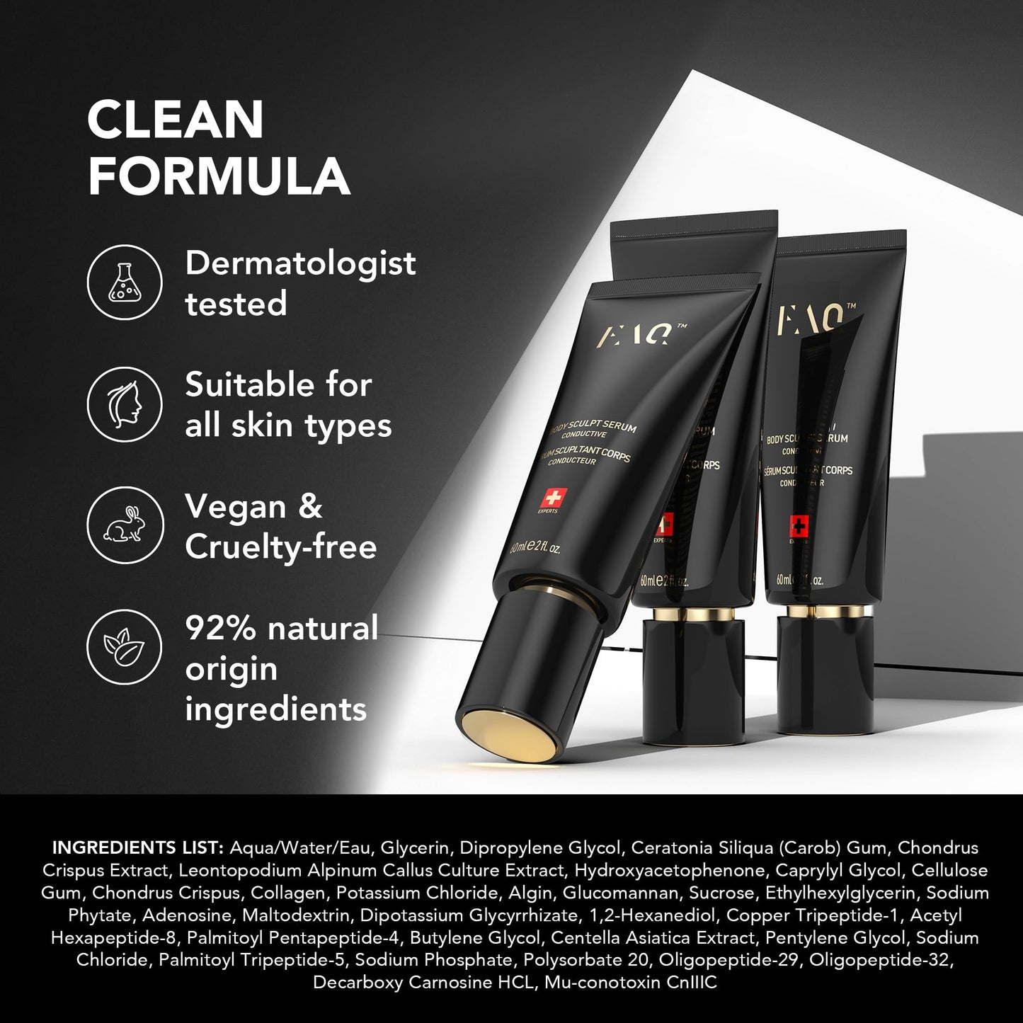 FAQ Body Sculpt Serum – Hyaluronic Acid Serum & Moisturiser for Women with Peptides & Sea Kelp – Conductive Firming Body Lotion for Cellulite Massager & Toning Routines