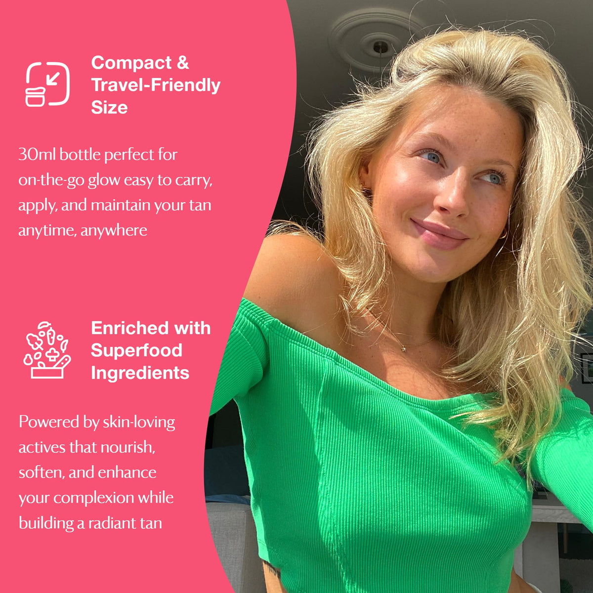 Bare by Vogue Light Face Tanning Serum - Natural Sun-Kissed Glow, Streak-Free Facial Self Tanner for Sensitive Skin - Non-Comedogenic, No Fake Tan Smell & Hydrating
