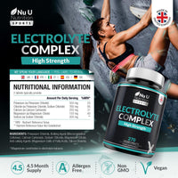 Nu U Nutrition - Electrolytes Complex - 270 Vegan Unflavoured Tablets with Sodium, Potassium, Magnesium & Calcium Phosphate - Suitable for Carnivore & Paleo Diet - Made in the UK