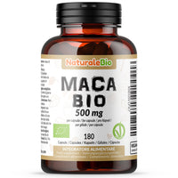 Organic Maca Capsules, 500mg - 180 Capsules. Gelatinised, Natural and Pure, from Organic Peruvian Maca Root. Vegetarian and Vegan Friendly. NaturaleBio