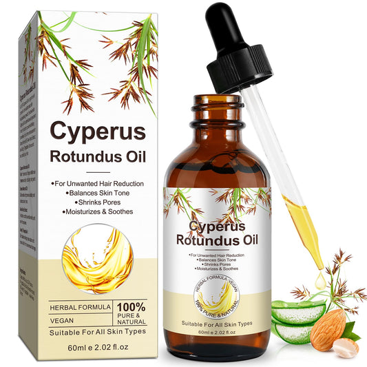 Generic Cyperus Rotundus Oil For Hair Removal, Cyperus Oil 100% Pure Natural, Effective Shrinks Pores, Anti-Hair Growth, Suitable For Hair Removal On The Body And Face 60ml