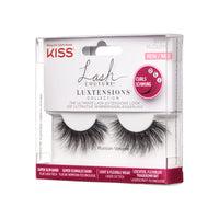 KISS Lash Couture LuXtensions Collection 1 Pair of Fake Lashes, Russian Volume, Light and Flexible Faux-Mink Eyelash with Super Slim Band includes Lash Glue