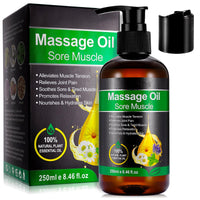 zoxpm Massage Oils for Massage Therapy 250ML Massage Oil for Muscle Pain Relief, Warming, Relaxing - Sports Massage Oil for Improved Recovery and Deep Tissue Massage