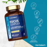 Horbäach Nootropic Brain Supplements | 180 Vegan Capsules | Cognitive Complex Enhancer for Energy, Focus & Mental Performance | by Horbaach