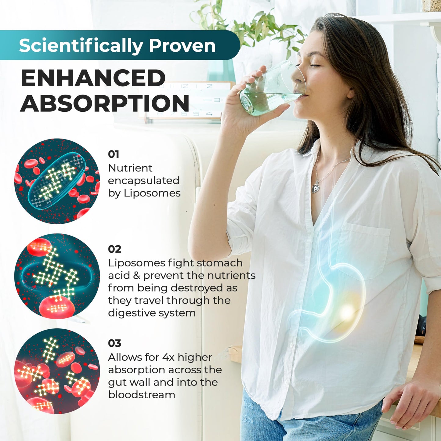 Glow Within Liposomal Glutathione 1850mg per Serving | Glutathione Supplement Capsules with Vitamin C | Master Antioxidant, Healthy Ageing, Boosts Immune System | 4X Higher Absorption (60 Softgels)