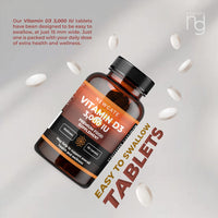 Newgate Labs Vitamin D3 3,000IU 90 High Strength Vegetarian Tablets - Nutritional Supplement - Fight Deficiency - Made in The UK - Halal - GMP Certified