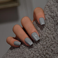 KQueenest Light Blue Press on Nails Short Medium Square, Short False Nails, Glossy Solid Pastel Sky Blue Fake Nails Press ons, Coffin Reusable Soft Gel Stick on Nail for Women 28 Pcs