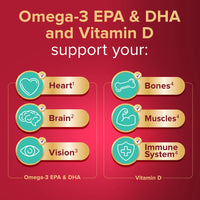 SEVEN SEAS Seven Seas Omega-3 Fish Oil, Extra Strength, Omega 3 plus Vitamin D For Whole Body Healthplus, 30 One-A-Day Capsules, 1 Month Supply
