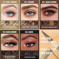 ELALRAU Eyebrow Pencil with Eyebrow Gel, 2-in-1 Microblading Eyebrow Pen and Brow Gel with 4 Fork Tip & Precise Brush-Tip for Fuller-Looking Defined Brows, 24H Wear, Waterproof & Smudge-proof, Brown