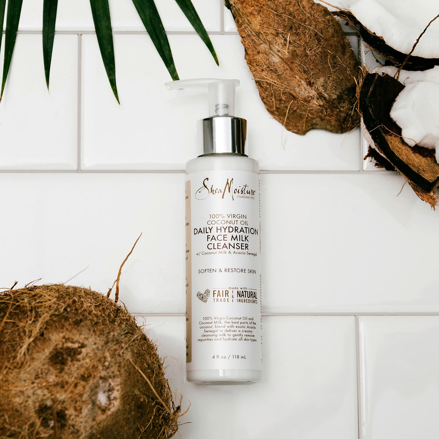 SHEA MOISTURE Shea Moisture 100 Percent Virgin Coconut Oil Daily Hydration Face Milk Cleanser, 4 oz