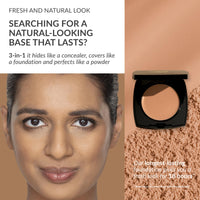 AVON Avon Cream To Powder 3-in-1 Foundation, Concealer and Powder, Long Lasting Foundation Compact, Natural Looking Base that Lasts, SPF 15, 345N, Soft Honey