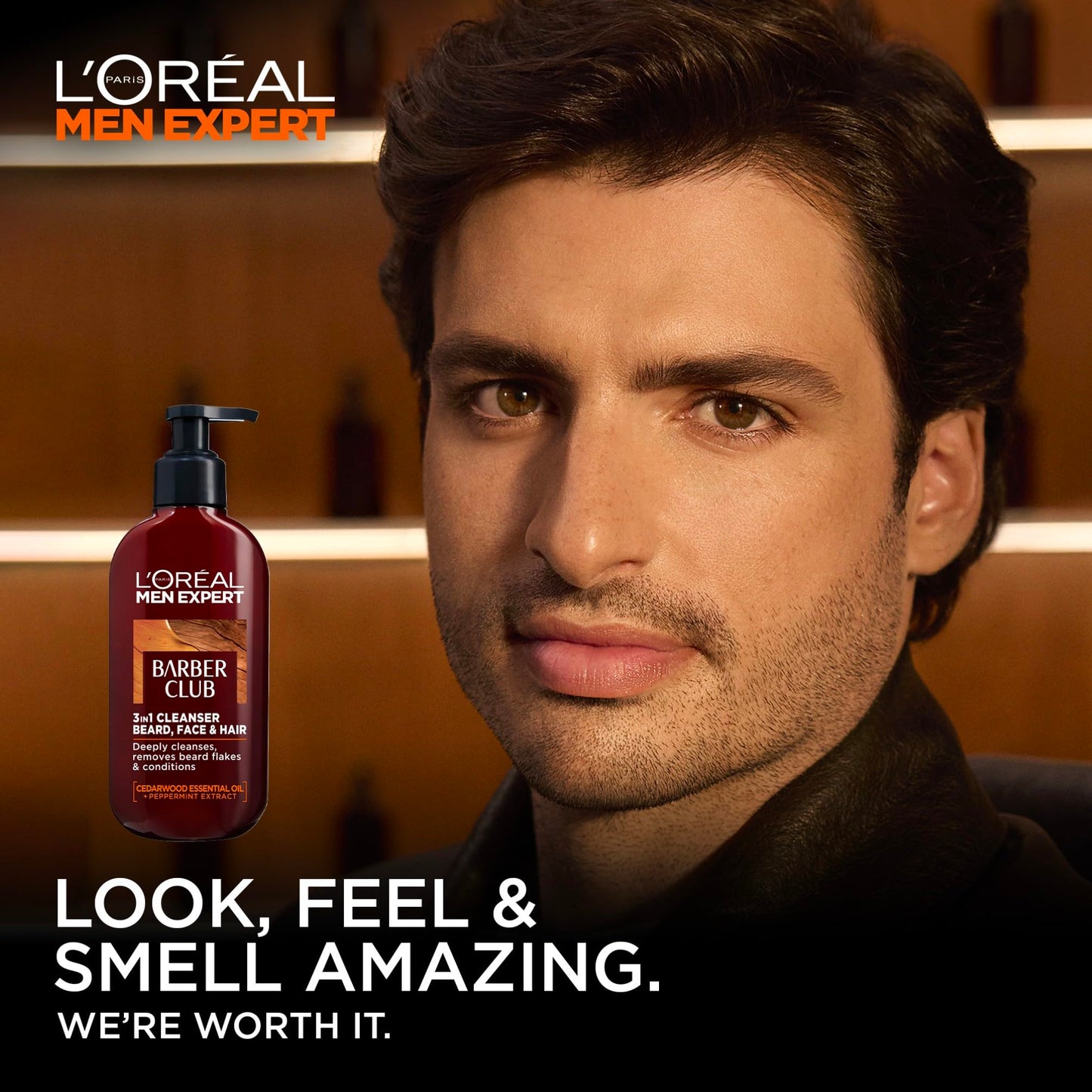 L’Oréal Paris men expert L’Oréal Paris Men Expert Cleansing 3-in-1 Beard, Face & Hair Wash 200ml, Barber Club Wash With Cedarwood Essential Oil, Deeply Cleanses and Removes Beard Flakes